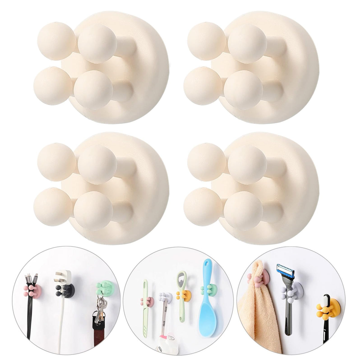 4Pcs Self adhesive Hooks Holders (4 Count)