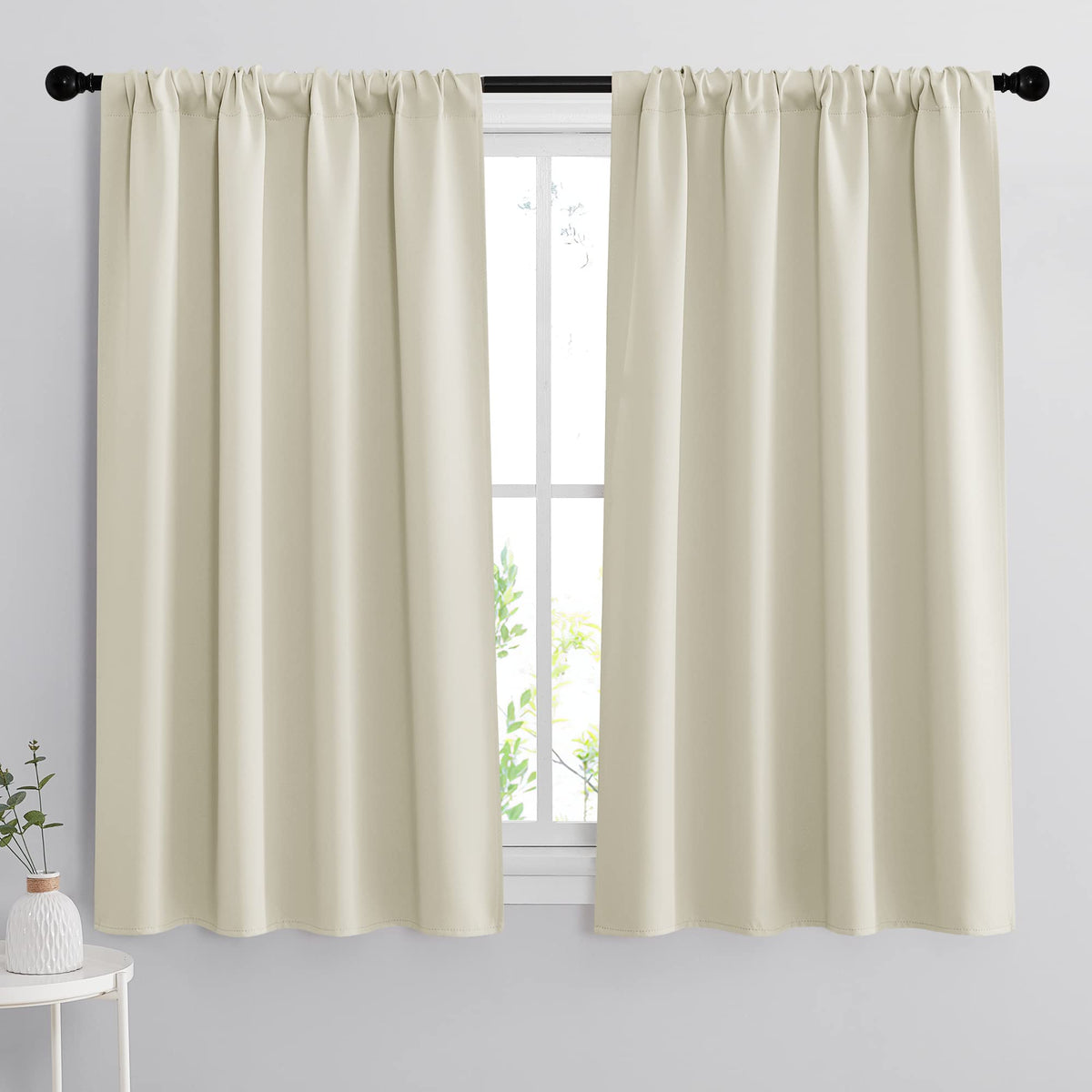 Curtains for Bedroom Living Room Nursery Office 63 inches Long (2 Count)