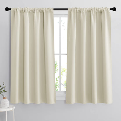 Curtains for Bedroom Living Room Nursery Office 63 inches Long (2 Count)