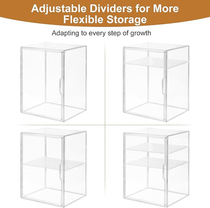 ERTIUANIO Baby Bottle Organizer – 3 Tier Bottle Storage Organizer Baby for Nipples, Pump Parts, Food Jars – Clear Acrylic Bottle Station Organizer for Countertop and Kitchen, Gifts for New Mom