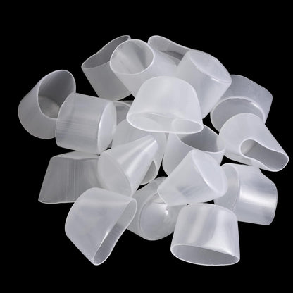 20pcs Rubber End Caps 35mm ID Vinyl PVC Round Tube Bolt Cap Cover Screw Thread Protectors Clear