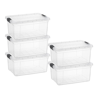 1.85 Quart Clear Plastic Storage Boxes with Lids (5 Count)