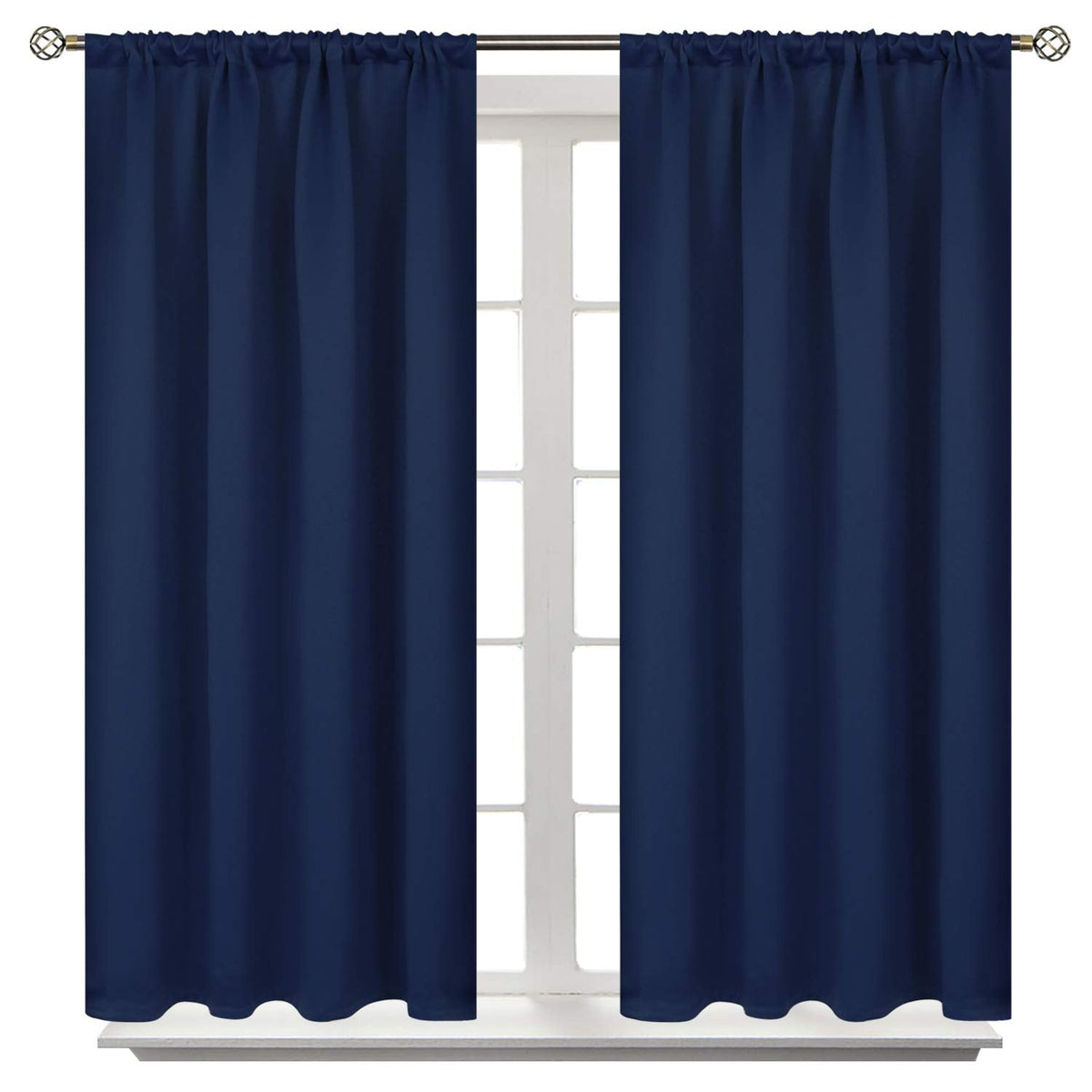 Blackout Curtains for Bedroom 48 Inch Length (2 Count)