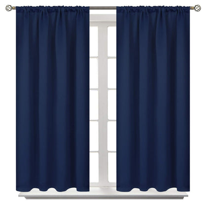 Blackout Curtains for Bedroom 48 Inch Length (2 Count)