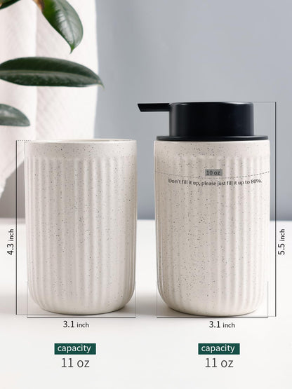 Soap Dispenser and Toothbrush Holder Set (2 Count)
