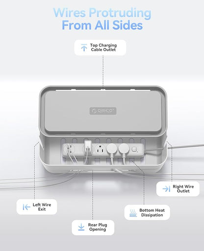 ORICO Cable Management Box, Cord Hider Box to Conceal Power Strips on Desk or Floor, Keeping Cords Tidy and Protected from Damage, Stylish Cable Organizers for Home, Office, School - PB01