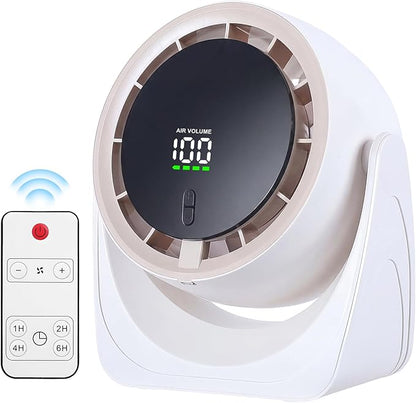 Sponvatt Rechargeable USB Desk Fan for Bedroom, Quiet Table Fan With Turbo Airflow, 100 Speeds,LED Digital Display, 360° Rotating, Small Personal Cooling Fans for Bedroom Home Office Dorm (White)