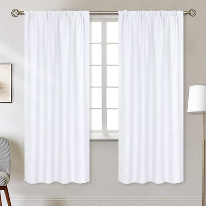 White Curtains 72 Inch Length for Living Room (2 Count)