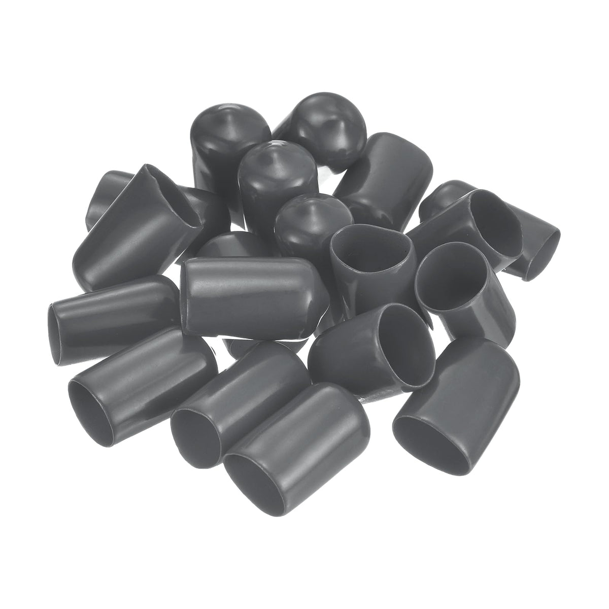 20pcs Rubber End Caps 13.5mm ID Vinyl Round Tube Bolt Cap Cover Thread Protectors Dark Grey