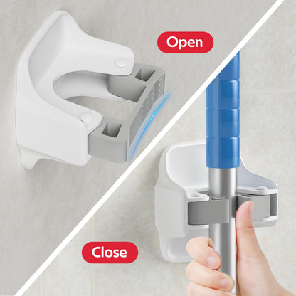 Broom Holder Wall Mount Mop Grippers organizer wall hanging (5 Count)