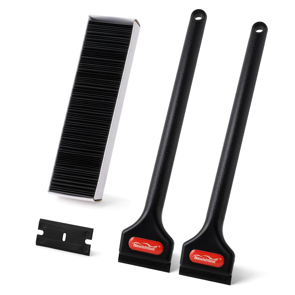 2 Pcs Long Handle Plastic Razor Blade Scraper and 100 PCS Blades
