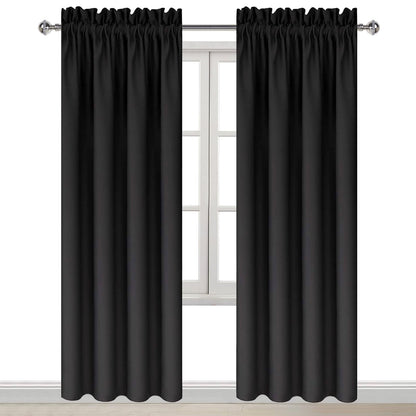 Blackout Curtains for Bedroom Living Room 42 x 84 Inch Long Black