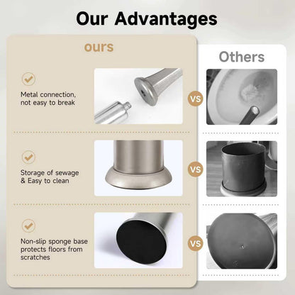 Stain Nickel Toilet Brush and Holder