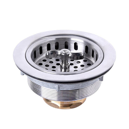 304 Stainless Steel Kitchen Sink Twist Lock Basket Drain Assembly W