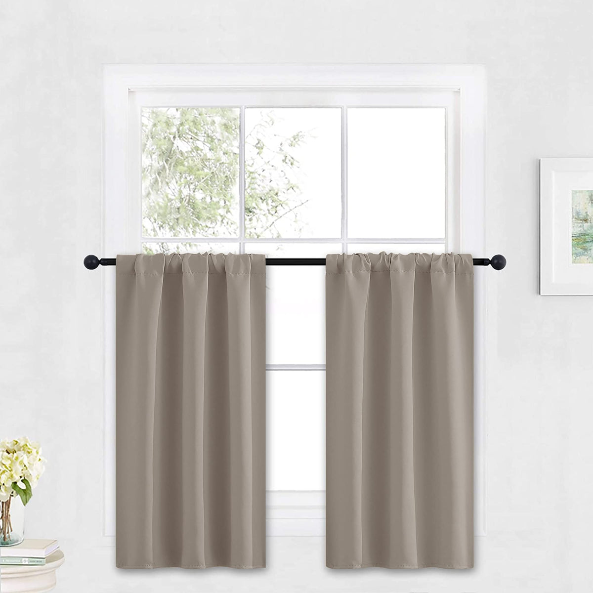 Kitchen Blackout Curtains Over Sink 36 inch Length