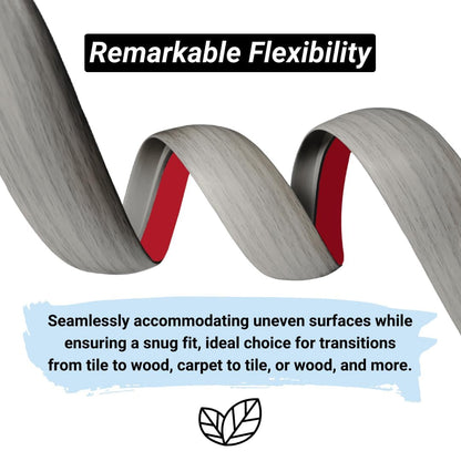 Floor Transition Strip Self Adhesive Carpet Wood Tile Vinyl Flooring Laminate Transition Cover Edge Trim Gap Doorway Threshold for Uneven Floors Heights Within 5 mm