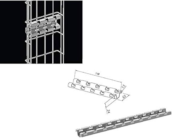 Kable Kontrol Vertical Tray Slotted Holder – Wall Support Brackets - Wire Mesh Tray Cable Management Rack Cable Basket, Zinc Plated Steel NEC Approved for Network, Fiber Optic, Cabling Accessory