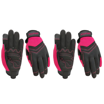 2 Pairs Touchscreen Mechanic Work Gloves Women