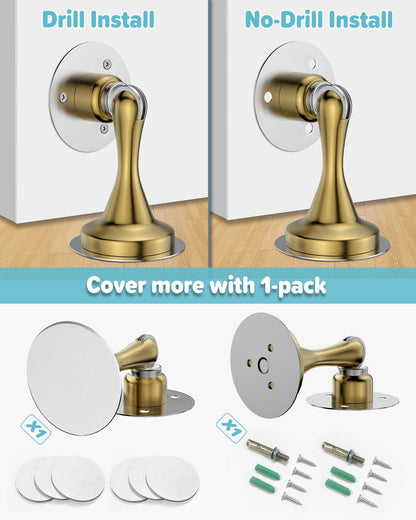 Door Stoppers Magnetic Door Catch No Drill Stainless Steel Doorstop 1 Pack