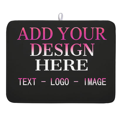 Custom Personalized Dish Drying Mat 18x24 Inch Customized Drying Mats with Picture Text for Kitchen Counter Custom Image Microfiber Absorbent Dishes Pad for Travel Festivals Family Memories Home Decor