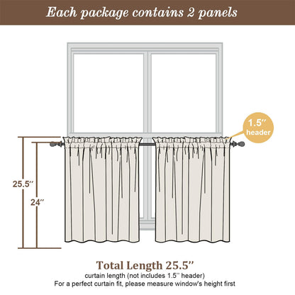 Sheer Tier Curtains 24 Inch Length (2 Count)