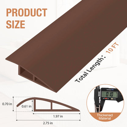 Floor Transition Strip Self Adhesive Vinyl Door Threshold Strip (10 Foot)