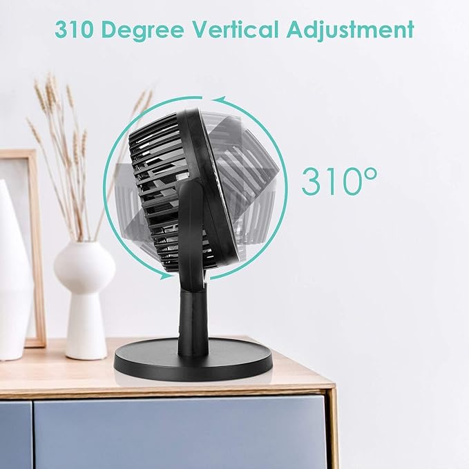 Shinebella 4 Speeds Small Desk Fan with Strong Airflow, Personal Portable Mini USB Fan, Quiet, 310 Degree Rotation, Detachable, Easy to Clean, Lightweight, 4 inch, for Bedroom, Desk, Home… B08NP31ZWB
