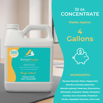 SwaytAway Fitness Mat Cleaner Concentrate Fresh Mint (32 Fl Oz)