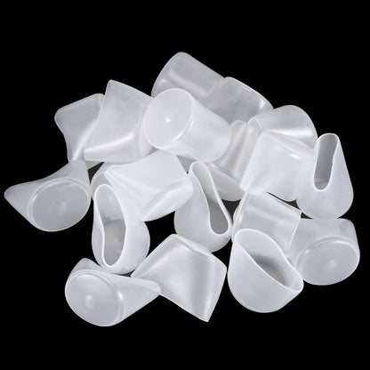 20pcs Rubber End Caps 32mm ID Vinyl PVC Round Tube Bolt Cap Cover Screw Thread Protectors Clear