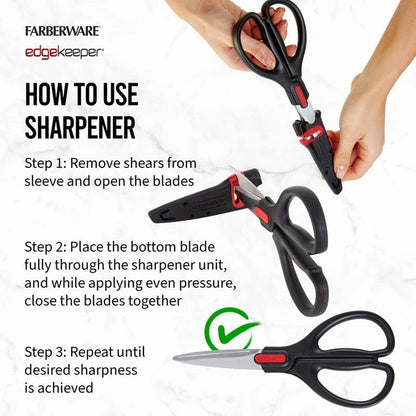Farberware EdgeKeeper Kitchen Shears Set, 2-Piece, Self-Sharpening