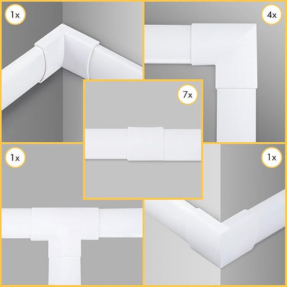 Cord Organizer Kit- Sliding Cable Management-Covers for Hiding Power Cords or Wires, Wall Mounted TV Cables in Home or Office by SimpleCord