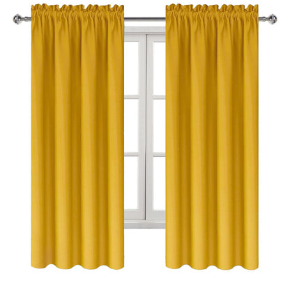 Blackout Curtains for Bedroom Living Room 42 x 63 Inch Long Yellow