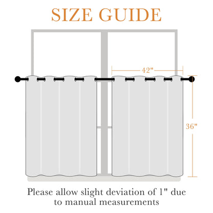 Blackout Small Curtains 36 inch 2 Panels Set (2 Count)