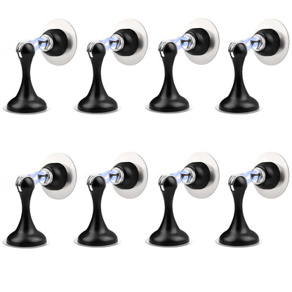Black Magnetic Door Stoppers for Bottom of Door (8 Count)