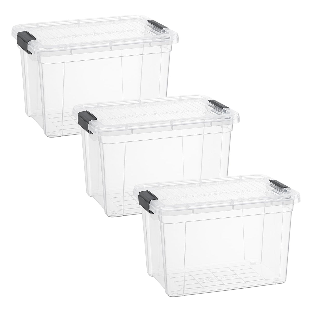Clear Storage Boxes with Lids (3 Count)