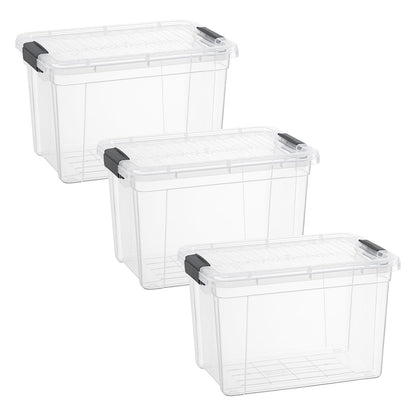 Clear Storage Boxes with Lids (3 Count)