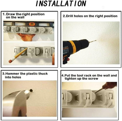 Broom Holder Wall Mount and Garden Tool Organizer
