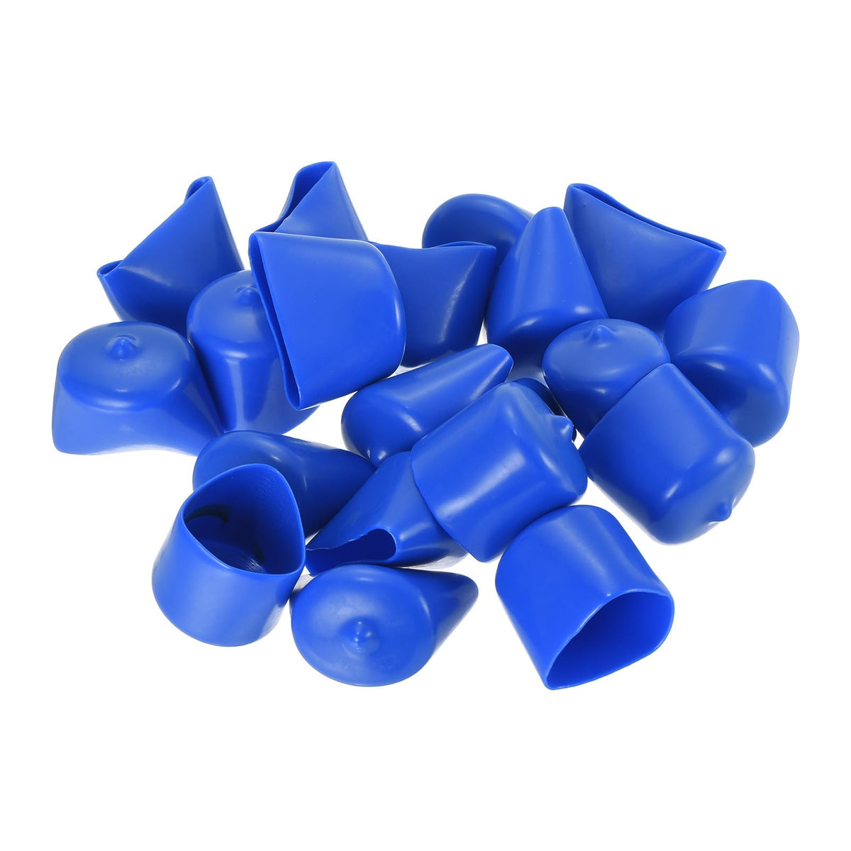 20pcs Rubber End Caps 26mm ID Vinyl Round Tube Bolt Cap Cover Screw Thread Protectors Blue