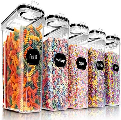 5PCS Large Cereal Containers Storage [4L/135.2 oz], Food Storage Containers
