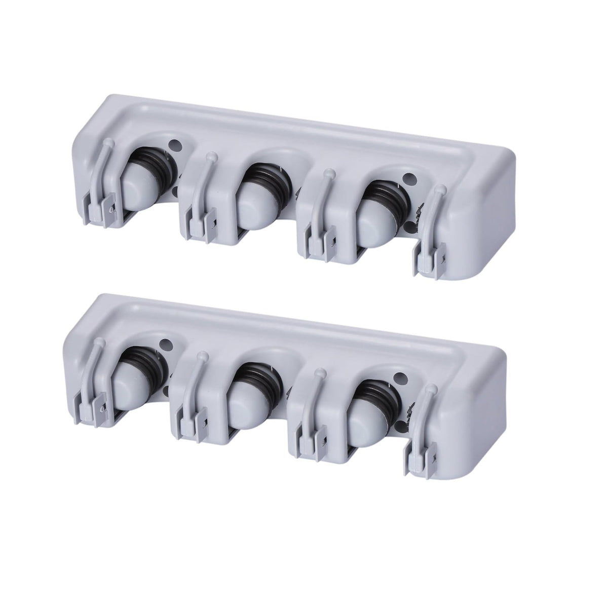 2 Pack Mop and Broom Holder Wall Mounted 3 Position Storage Rack with 4 Retractable Hooks Holds up to 7 Tools Utility Weatherproof Holder for Garage Storage Systems Broom Organizer
