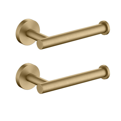 Toilet Paper Holder SUS304 Stainless Steel Round Size Brushed Gold 2 Pack (2 Count)