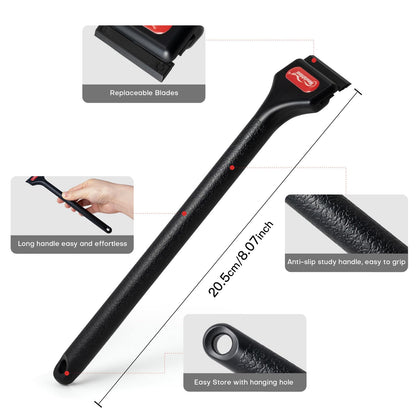 2 Pcs Long Handle Plastic Razor Blade Scraper and 100 PCS Blades
