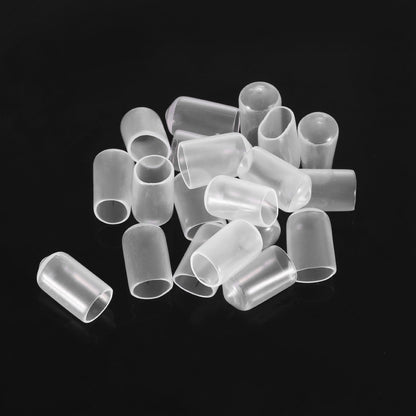 20pcs Rubber End Caps 9mm ID Vinyl PVC Round Tube Bolt Cap Cover Screw Thread Protectors Clear