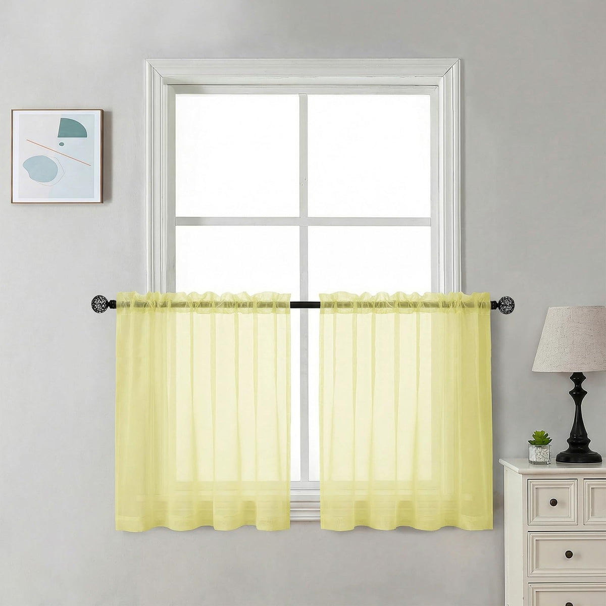 Short Sheer Curtains 30 inch Length 2 Panels (2 Count)