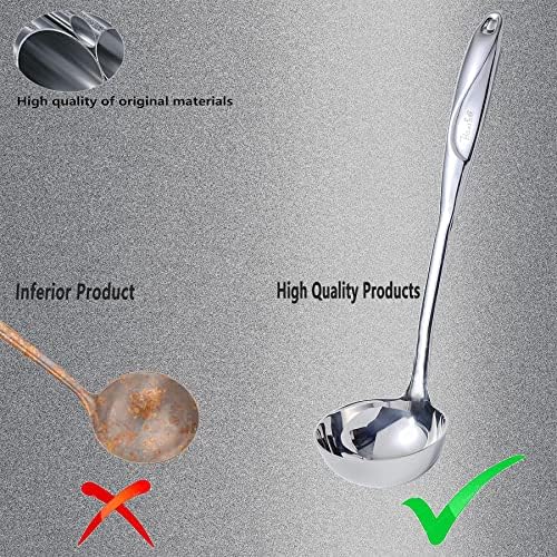 High Grade Soup Ladle, Cooking Ladle for Soup, Heat-proof Design of Hollow Handle, Gift for Family（4ouce/13.5 Inch)