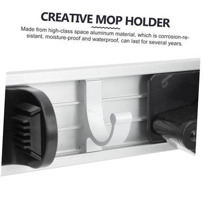 Space Aluminum Mop Hook Organizer Wall Mount Broom Gripper for Mop Garden Laundry Room
