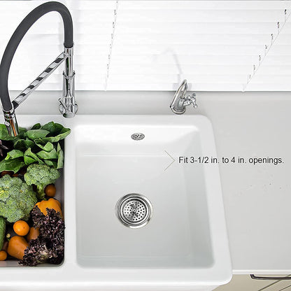 304 Stainless Steel Kitchen Sink Twist Lock Basket Drain Assembly W