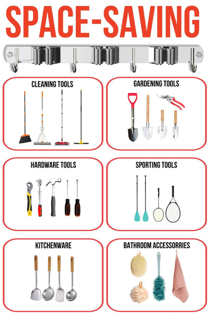 Mop and Broom Holder Wall Mount