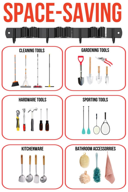 Mop and Broom Holder Wall Mount