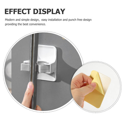 4Pcs Broom Holder Wall Mount Mop Grippers No Drilling Anti